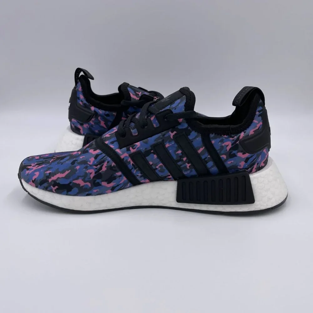 adidas NMD R1 Black / White / Blue Womens Shoes - Picture 2 of 8